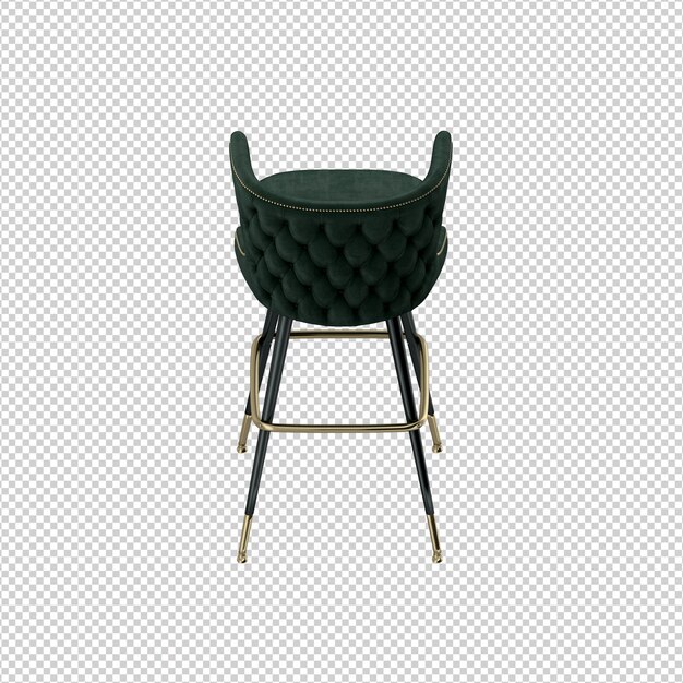 Silla isométrica 3D rendering aislado