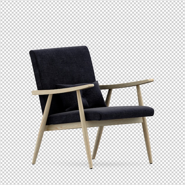 Silla isométrica 3D rendering aislado