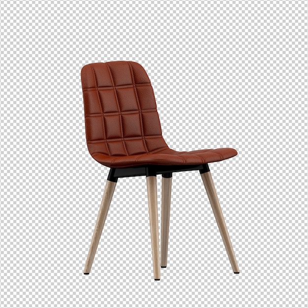 Silla isométrica 3D rendering aislado