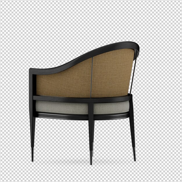 Silla isométrica 3D rendering aislado