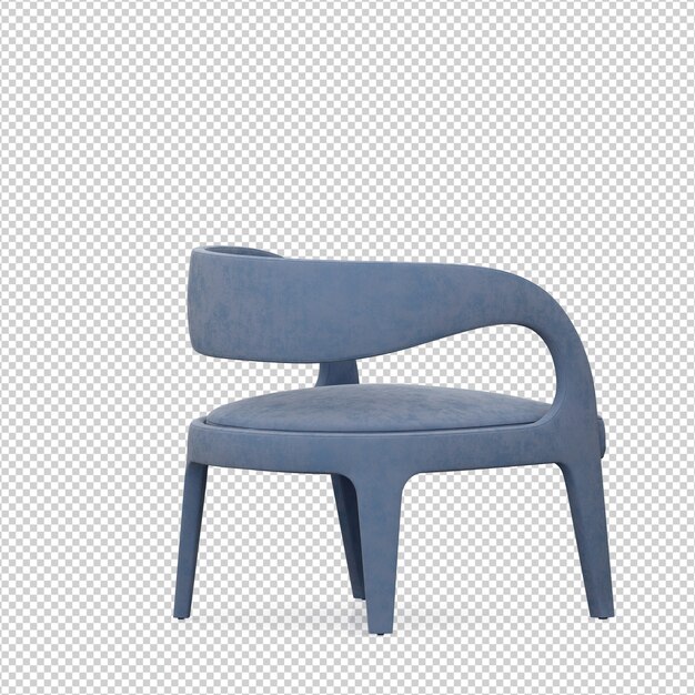 Silla isométrica 3D rendering aislado