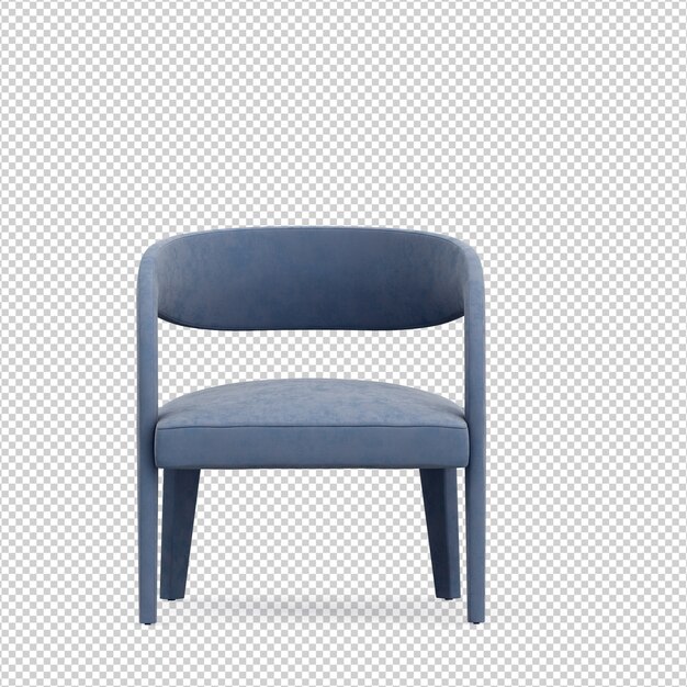 Silla isométrica 3D rendering aislado