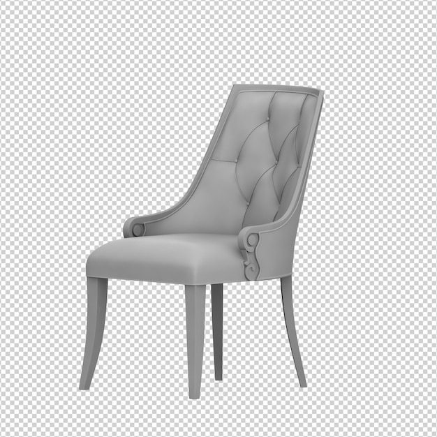Silla isométrica 3D rendering aislado