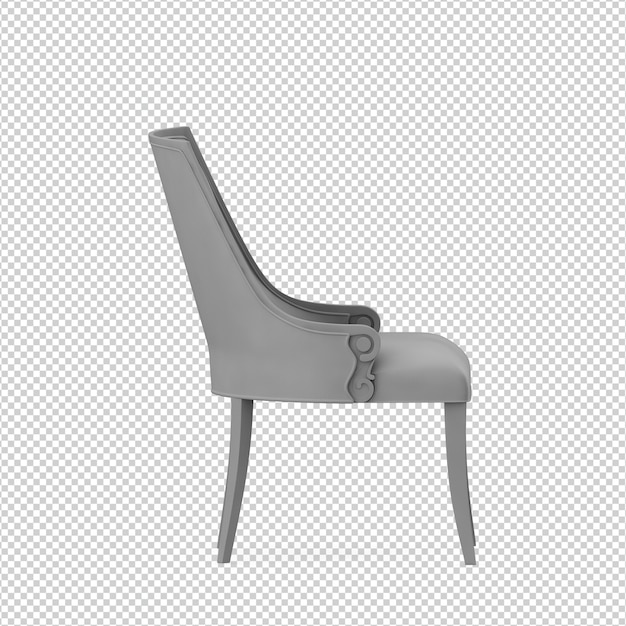 Silla isométrica 3D rendering aislado