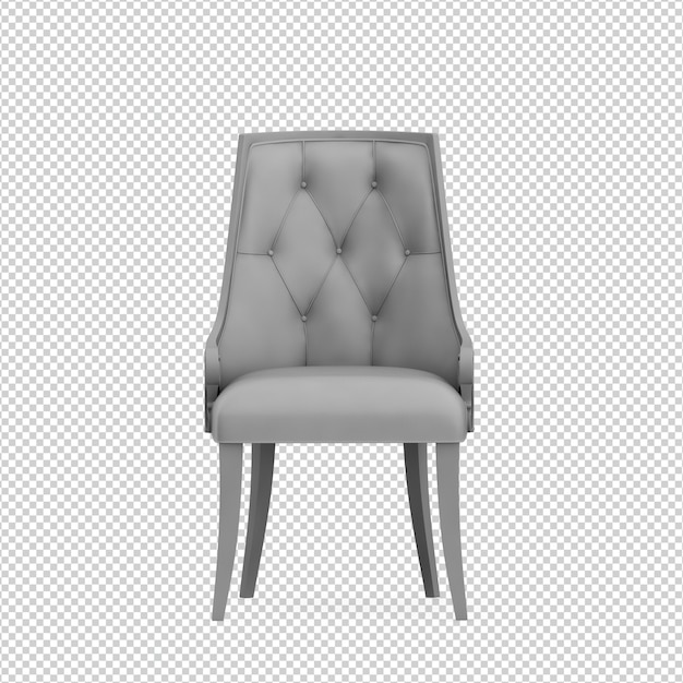 Silla isométrica 3D rendering aislado