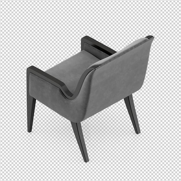 Silla isométrica 3D rendering aislado