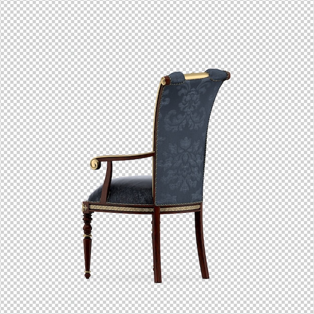 Silla isométrica 3D rendering aislado