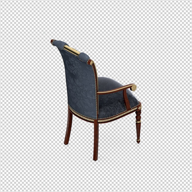 Silla isométrica 3D rendering aislado