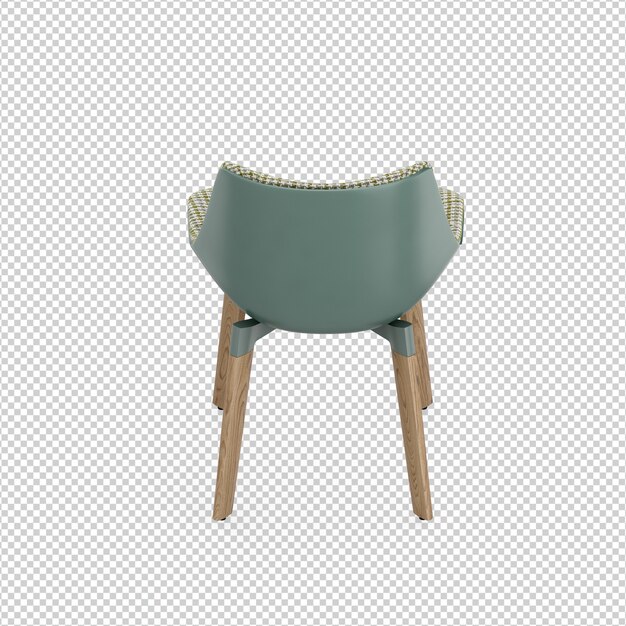 Silla isométrica 3D rendering aislado