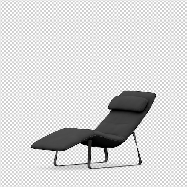 Silla isométrica 3D rendering aislado