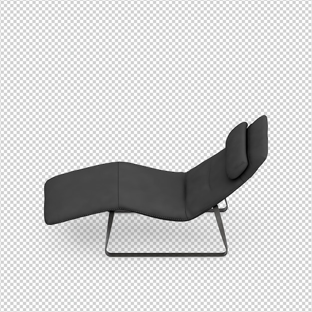 Silla isométrica 3D rendering aislado