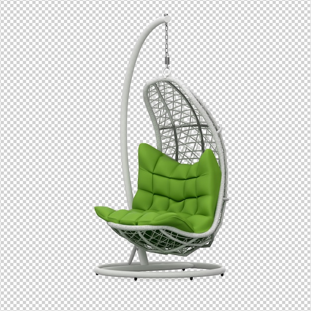 Silla isométrica 3D rendering aislado
