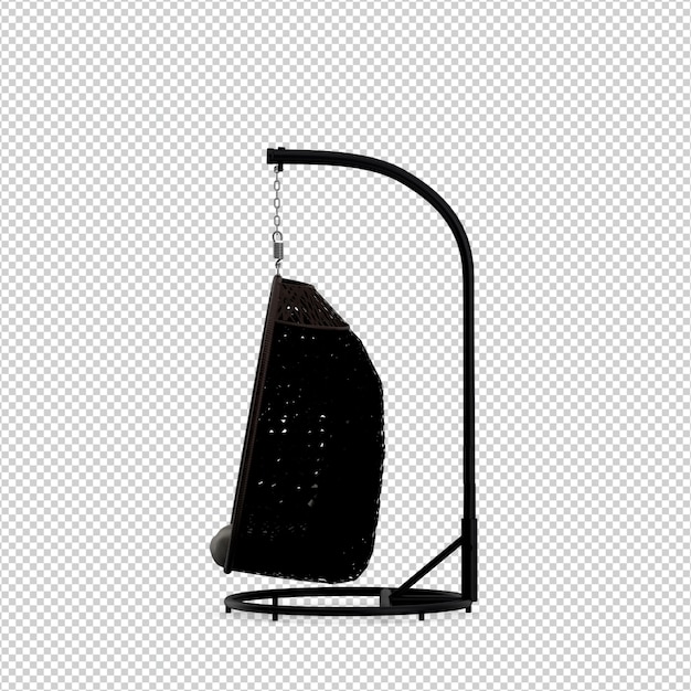 Silla isométrica 3D rendering aislado