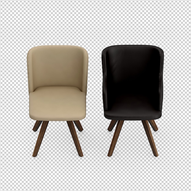 Silla isométrica 3D rendering aislado