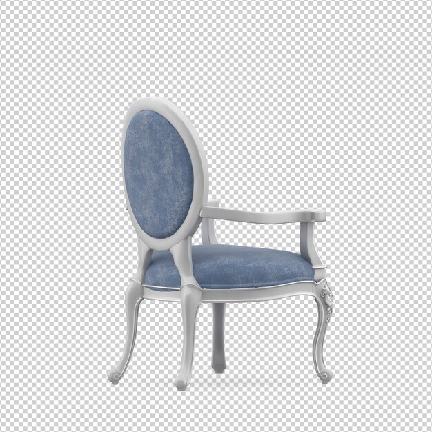 Silla isométrica 3D rendering aislado
