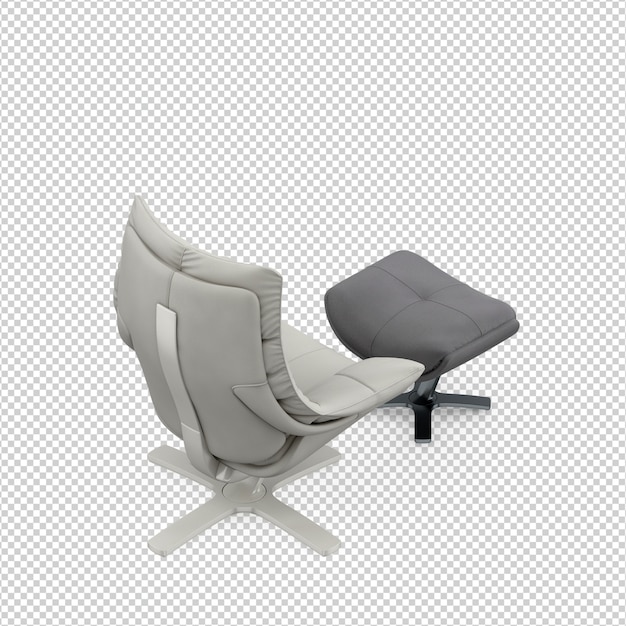 Silla isométrica 3D rendering aislado