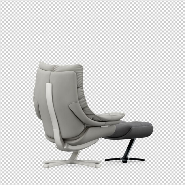 Silla isométrica 3D rendering aislado