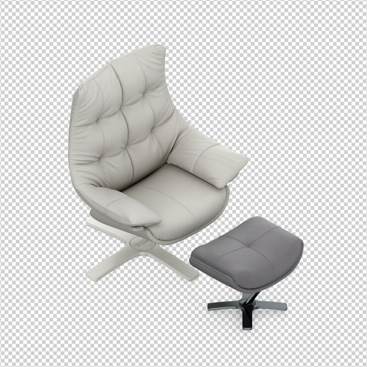 PSD silla isométrica 3d rendering aislado