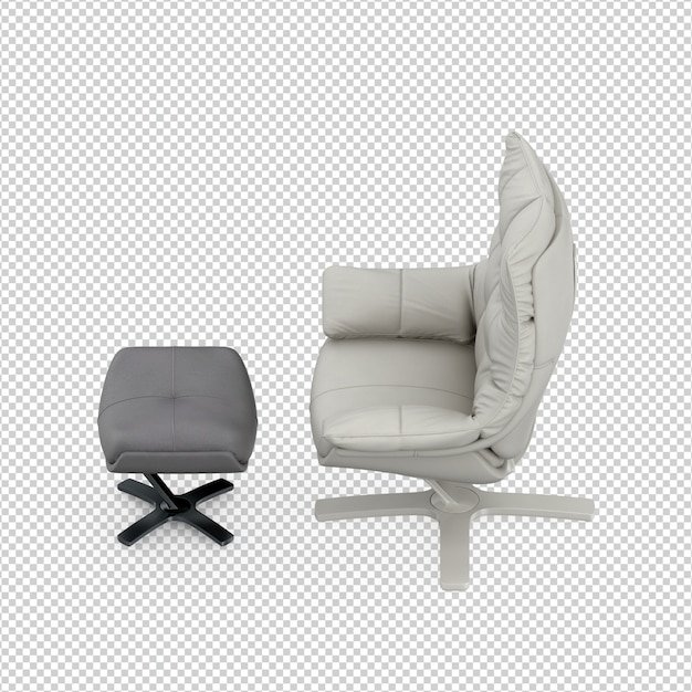 Silla isométrica 3d rendering aislado