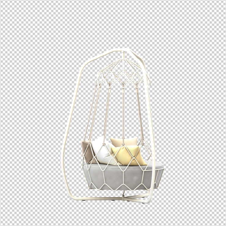 PSD silla isométrica 3d rendering aislado