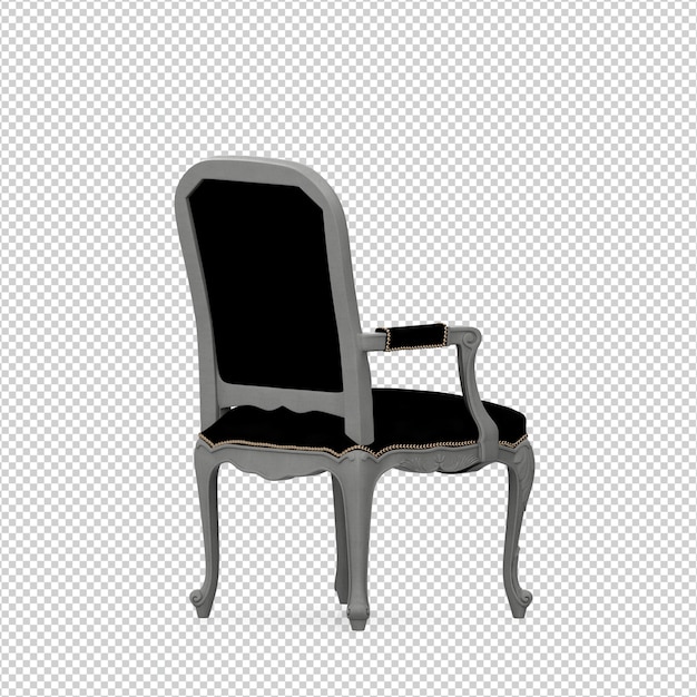 Silla isométrica 3D rendering aislado