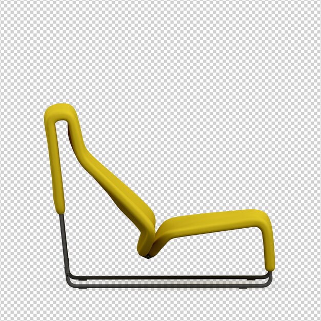 Silla isométrica 3D rendering aislado