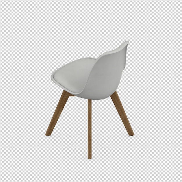 Silla isométrica 3D rendering aislado