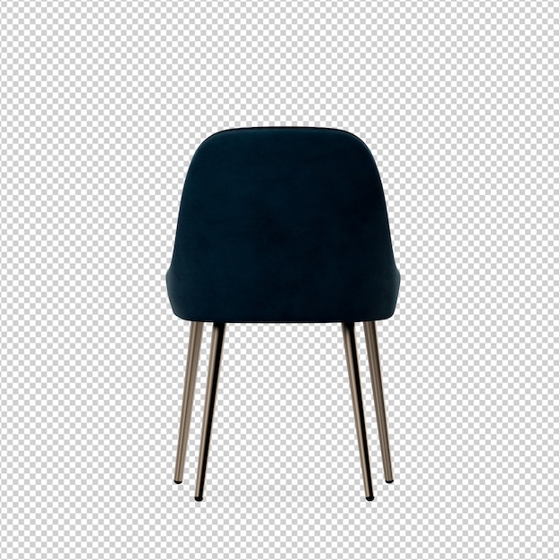Silla isométrica 3D rendering aislado