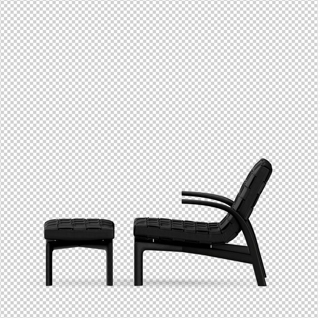 Silla isométrica 3D rendering aislado