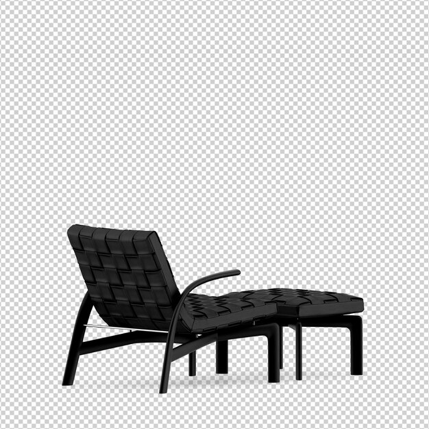 Silla isométrica 3D rendering aislado
