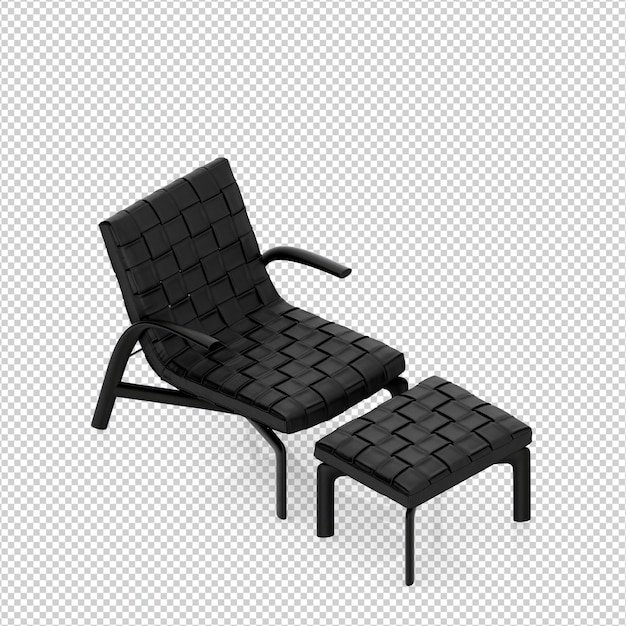 Silla isométrica 3D rendering aislado