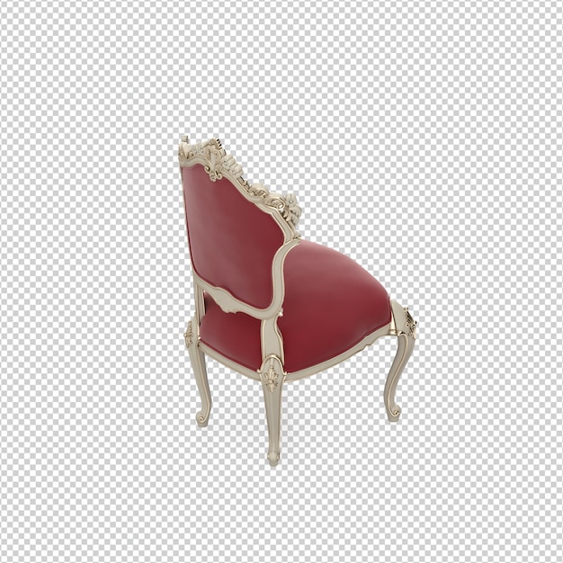 Silla isométrica 3D rendering aislado