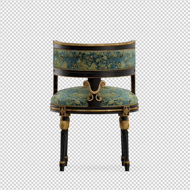 Silla isométrica 3D rendering aislado