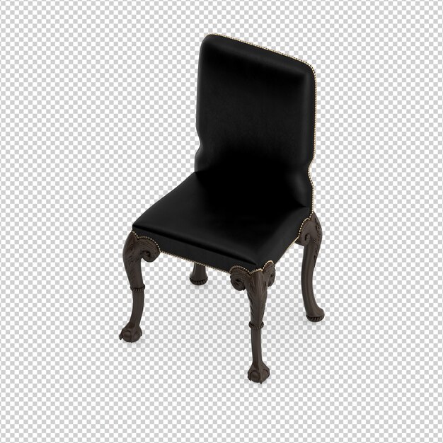 Silla isométrica 3D rendering aislado