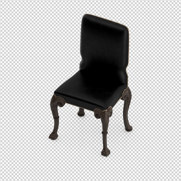 Silla isométrica 3d rendering aislado