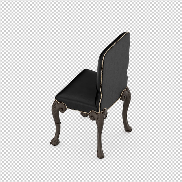 PSD silla isométrica 3d rendering aislado