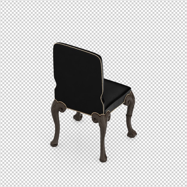 Silla isométrica 3D rendering aislado