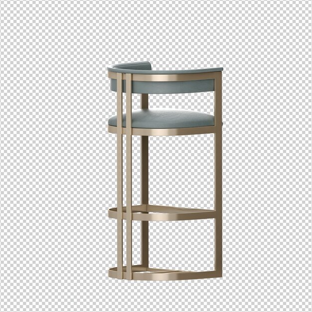 Silla isométrica 3D rendering aislado