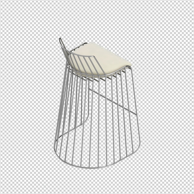 Silla isométrica 3D rendering aislado