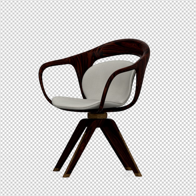 Silla isométrica 3D rendering aislado