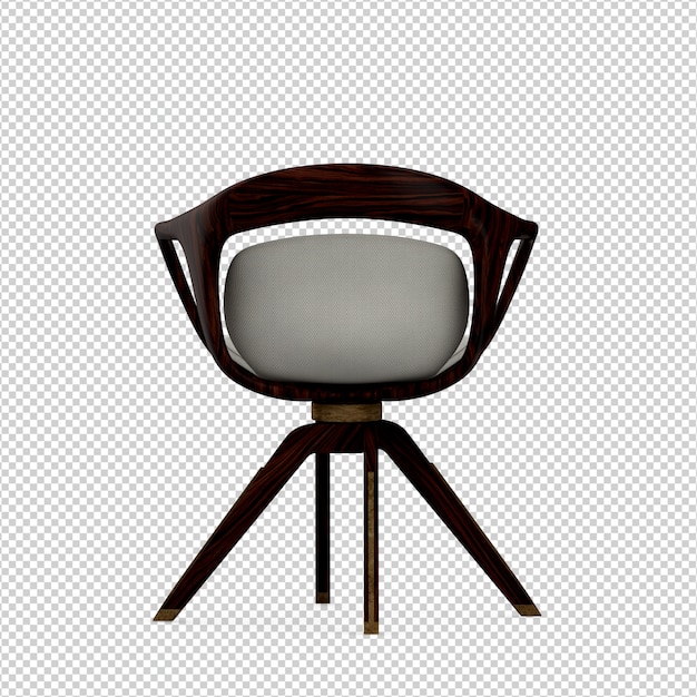 Silla isométrica 3D rendering aislado
