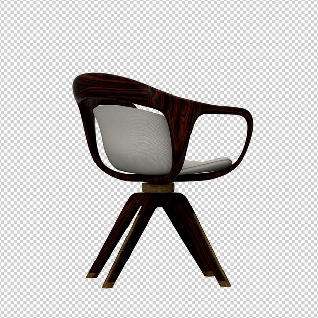 Silla isométrica 3D rendering aislado