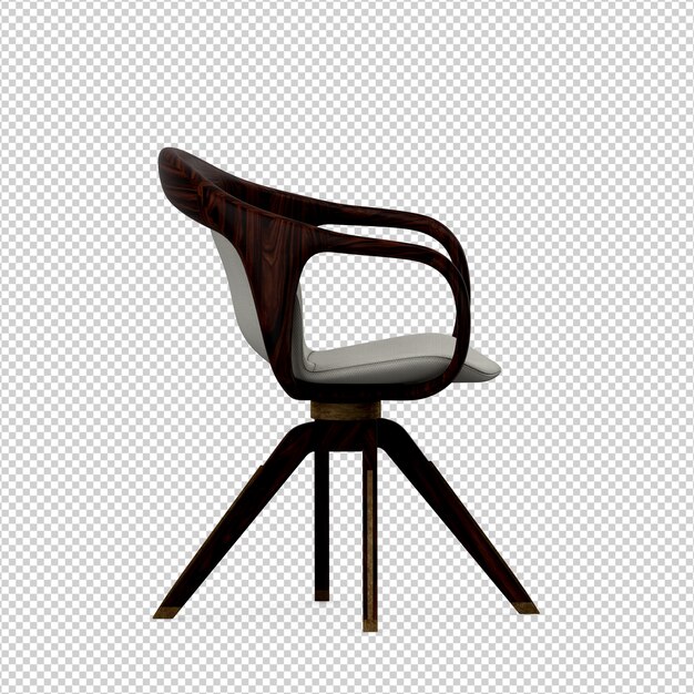 Silla isométrica 3d rendering aislado