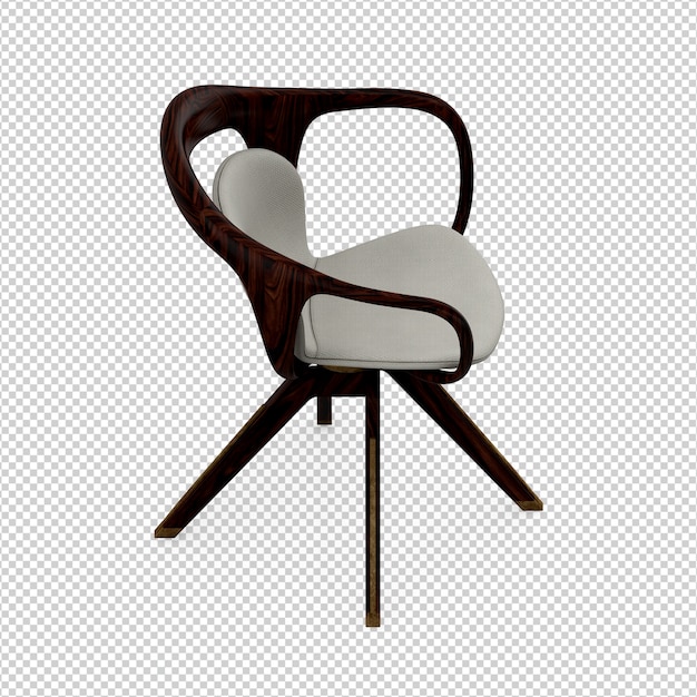 Silla isométrica 3D rendering aislado