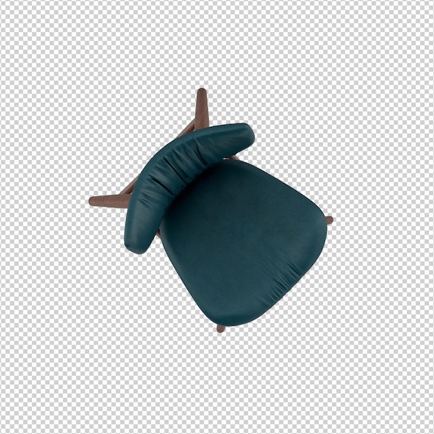 Silla isométrica 3D rendering aislado