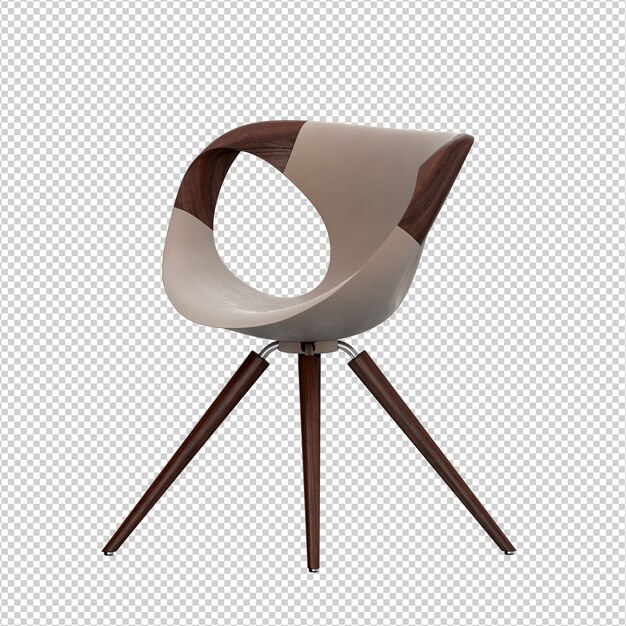 Silla isométrica 3D rendering aislado