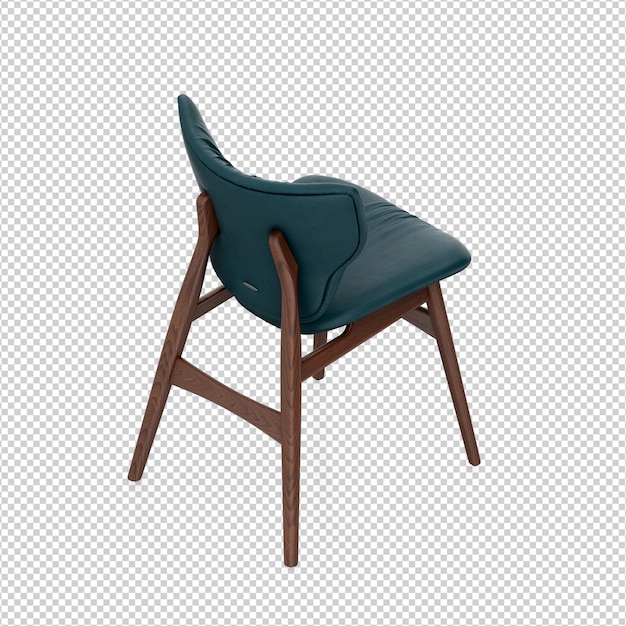Silla isométrica 3D rendering aislado