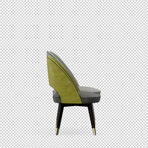 Silla isométrica 3D rendering aislado
