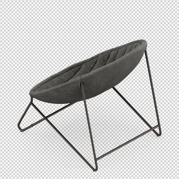 Silla isométrica 3D rendering aislado