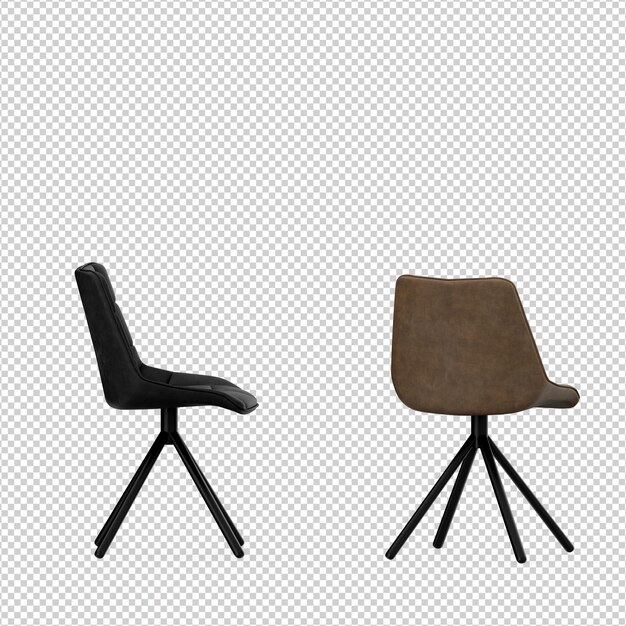 Silla isométrica 3D rendering aislado